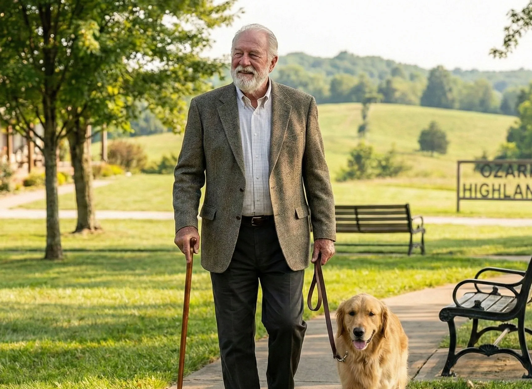 Retired man happy that he has a retirement plan